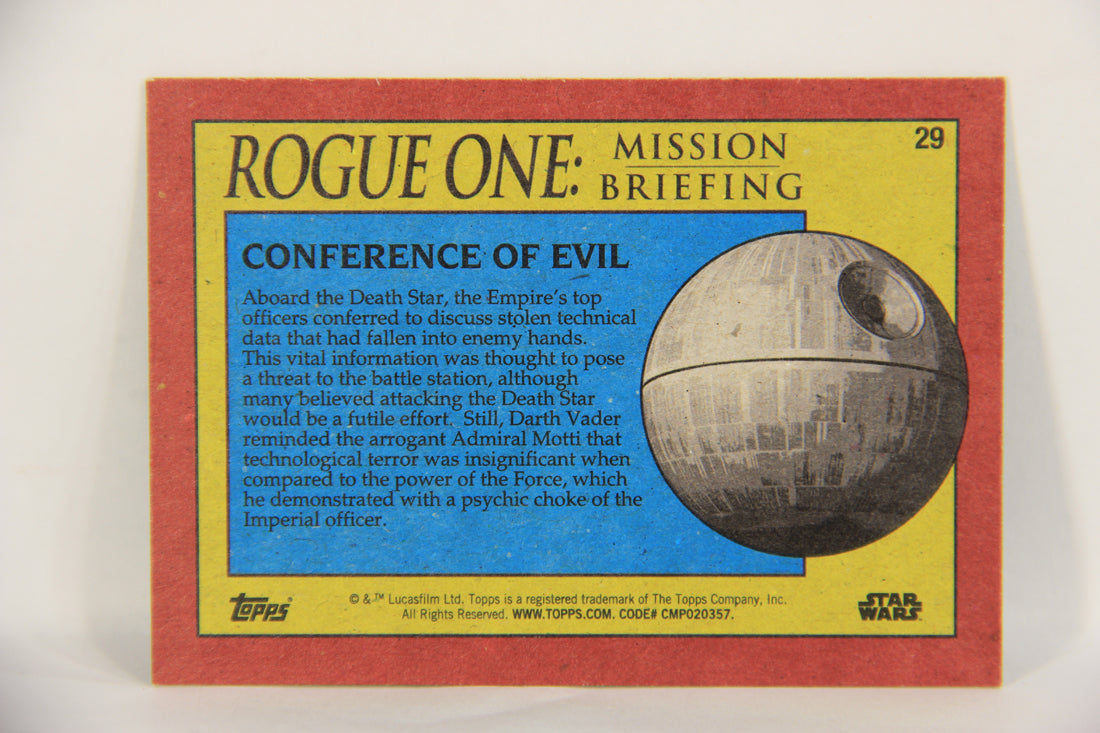 SW Rogue One Mission Briefing 2016 Trading Card #29 Conference Of Evil ENG L019267