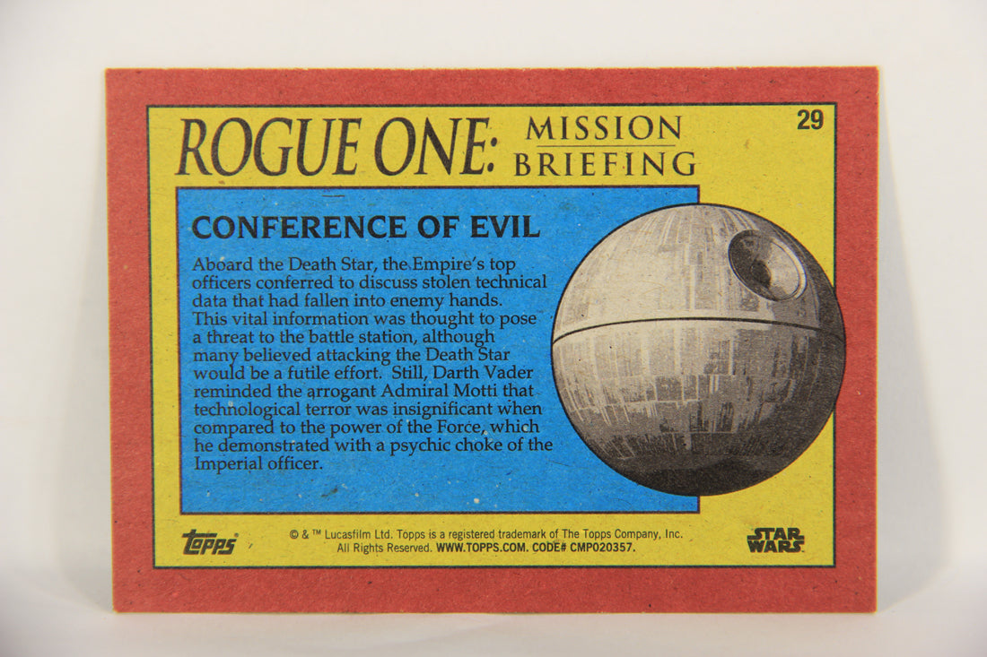 SW Rogue One Mission Briefing 2016 Trading Card #29 Conference Of Evil ENG L019268