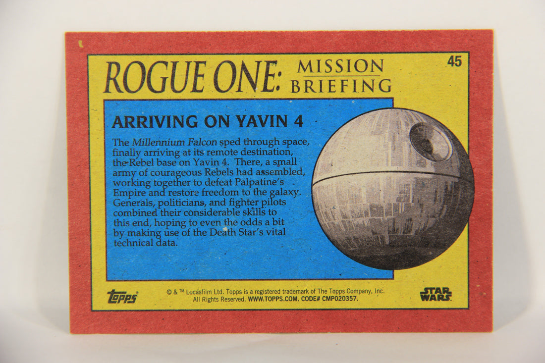 SW Rogue One Mission Briefing 2016 Trading Card #45 Arriving On Yavin IV ENG L019271
