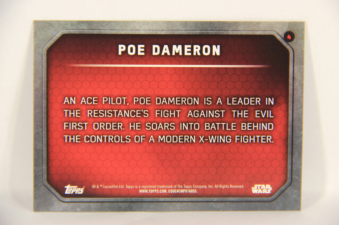Star Wars The Force Awakens 2015 Trading Card #4 Poe Dameron ENG Topps L019277