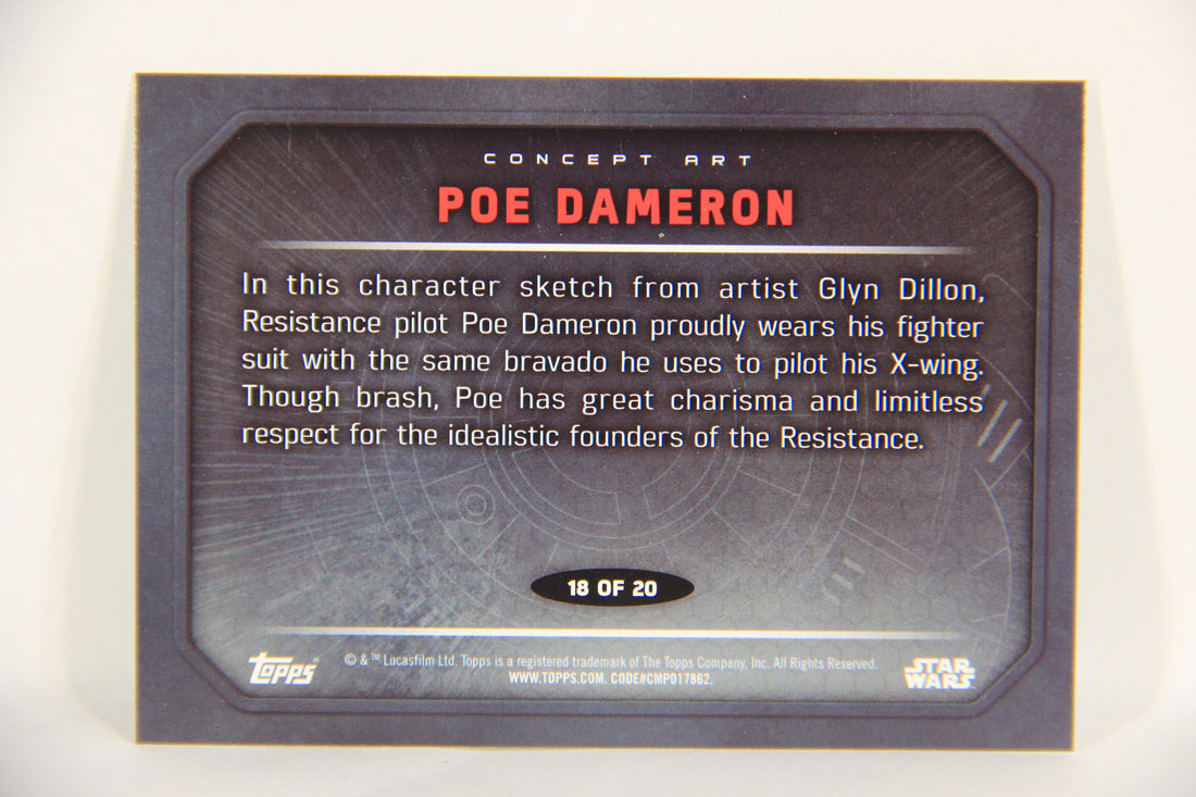 Star Wars The Force Awakens 2015 Card #18 Of 20 Poe Dameron ENG Concept Art L019303