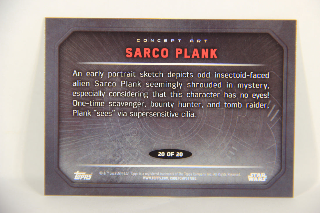 Star Wars The Force Awakens 2015 Card #20 Of 20 Sarco Plank ENG Concept Art L019304