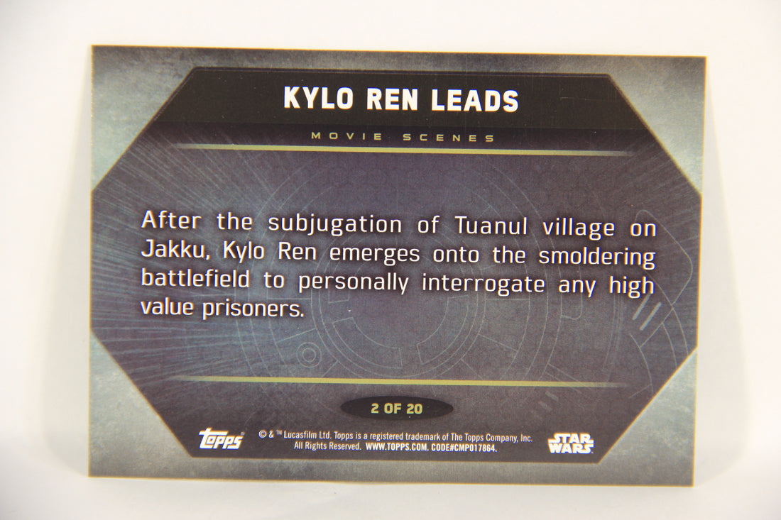 Star Wars The Force Awakens 2015 Card #2 Of 20 Kylo Ren Leads ENG Topps L019305