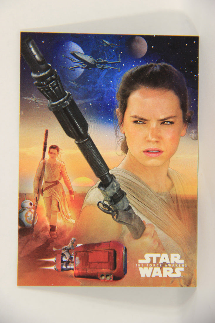 Star Wars The Force Awakens 2015 Trading Card #1 Of 8 Rey ENG Topps L019308
