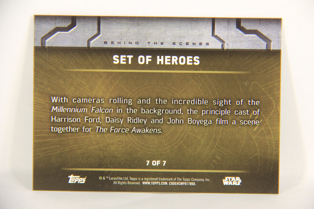 Star Wars The Force Awakens 2015 Trading Card #7 Of 7 Set Of Heroes ENG L019314