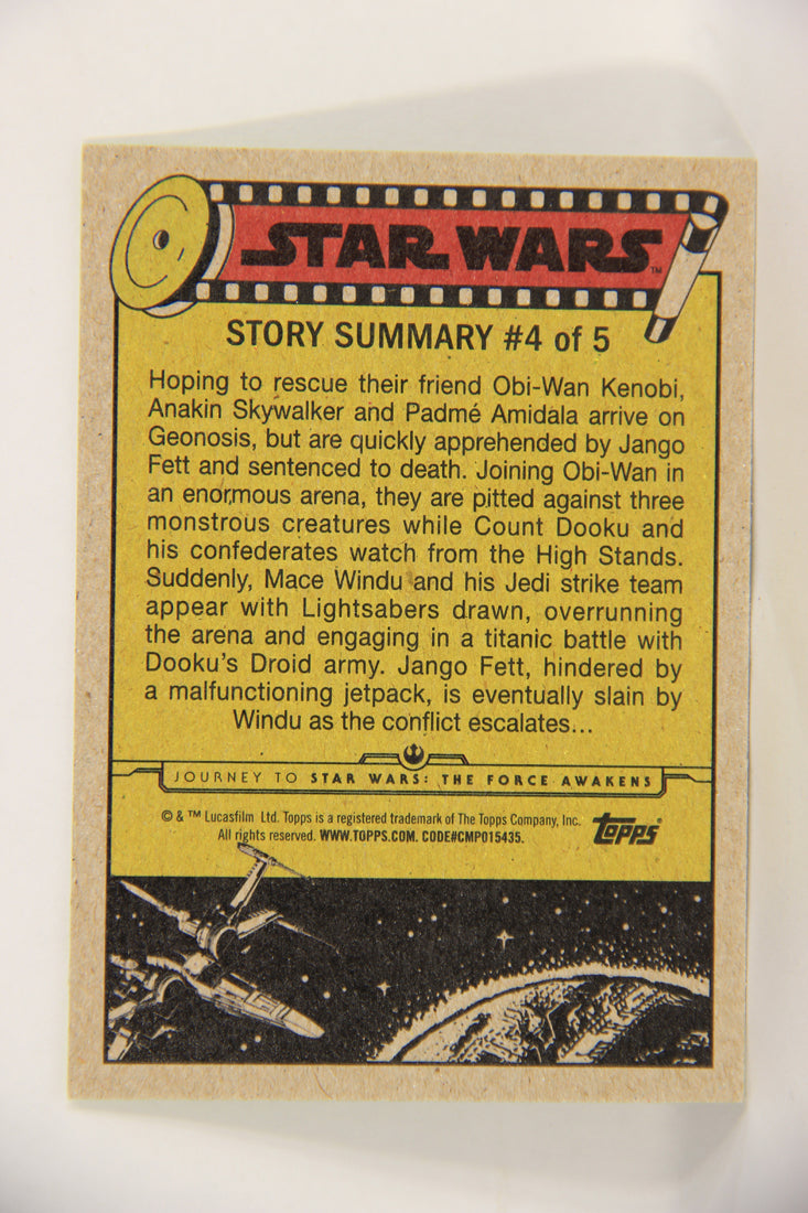 SW The Force Awakens Journey 2015 Card #9 The Battle Of Geonosis ENG Slime Green L019332