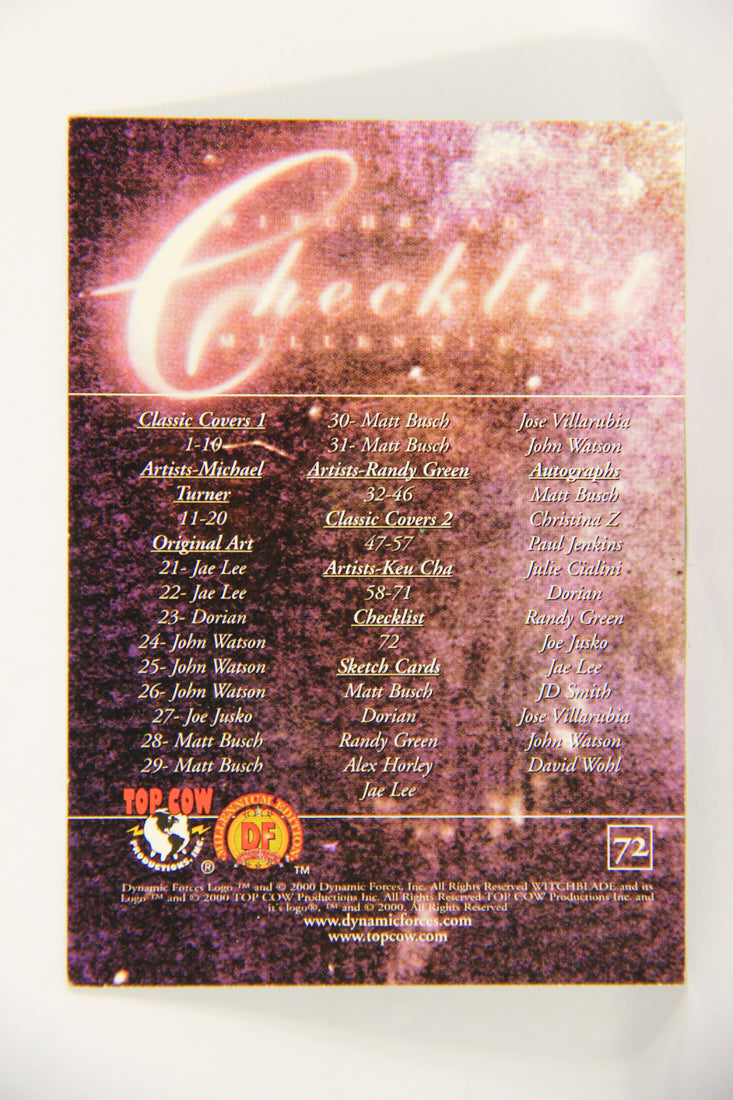 Witchblade Millennium 2000 Trading Card #72 Checklist ENG L019411