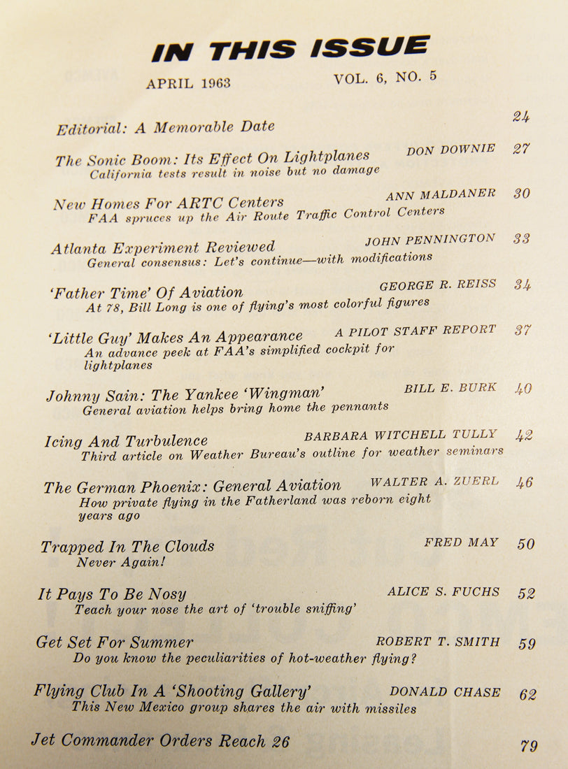 AOPA Pilot Magazine April 1963 Vol. 6 No. 5 ENG Vintage L019453