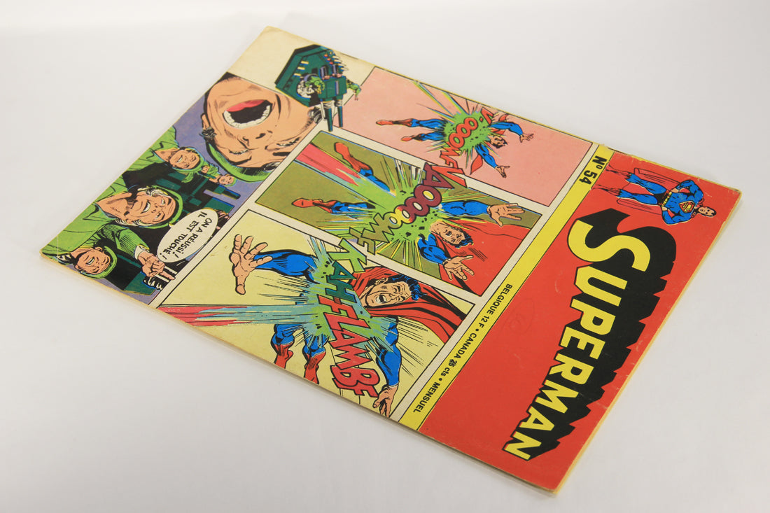 Superman No 54 Bronze Age 1972 Interpresse French Comic Book ACIDIC ODOR L019458