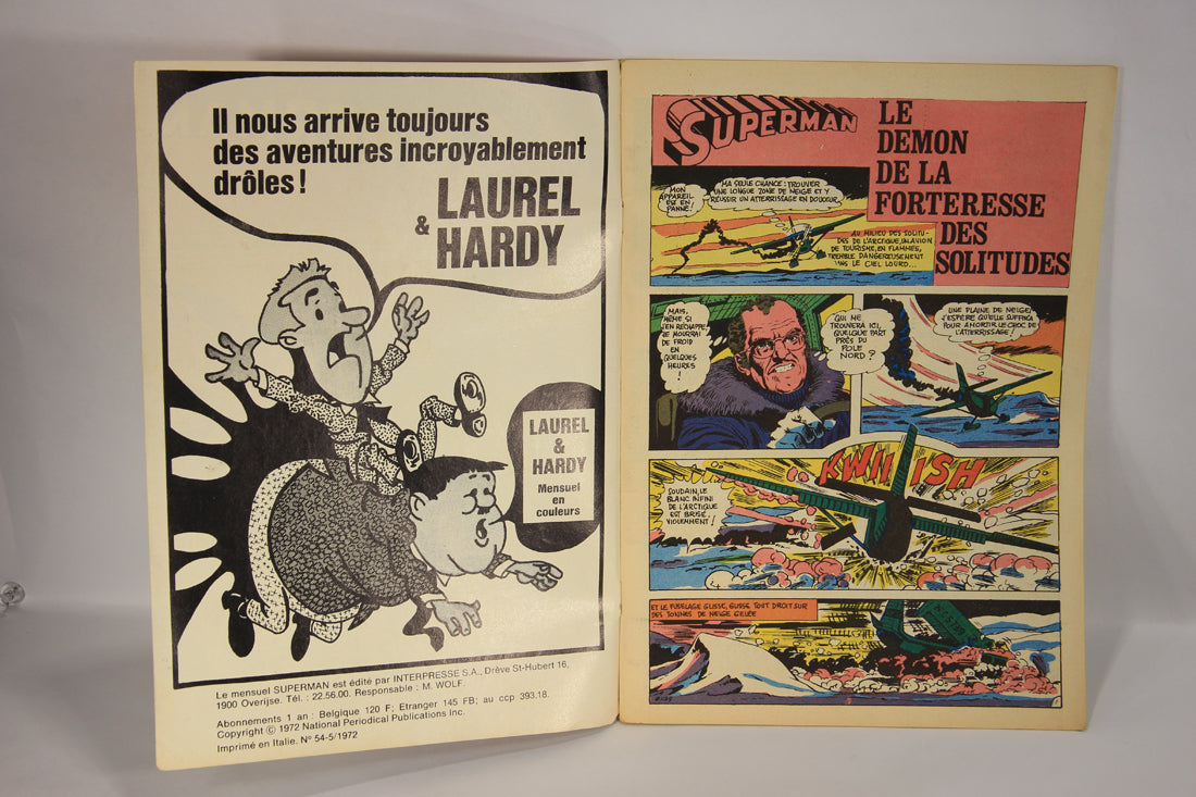 Superman No 54 Bronze Age 1972 Interpresse French Comic Book ACIDIC ODOR L019458