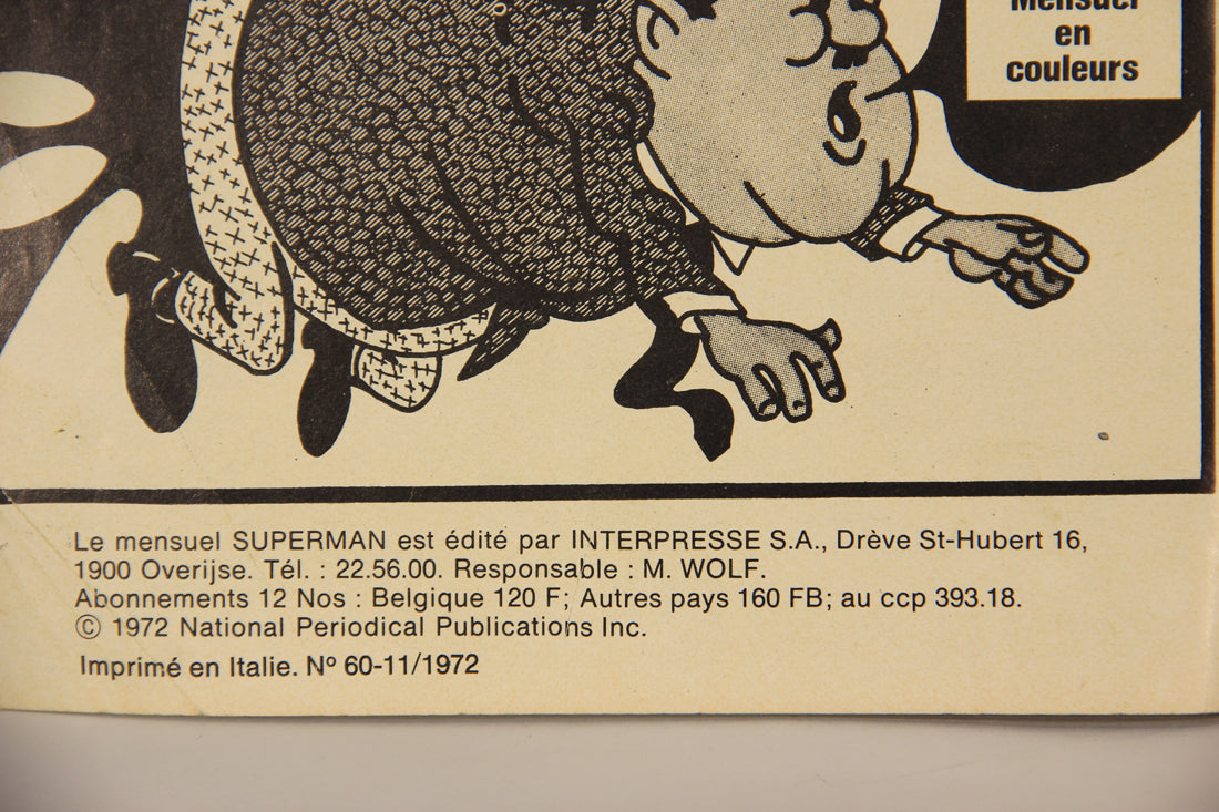 Superman No 60 Bronze Age 1972 Interpresse French Comic Book ACIDIC ODOR L019459