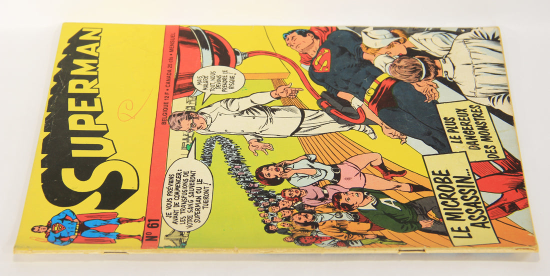 Superman No 61 Bronze Age 1972 Interpresse French Comic Book ACIDIC ODOR L019460