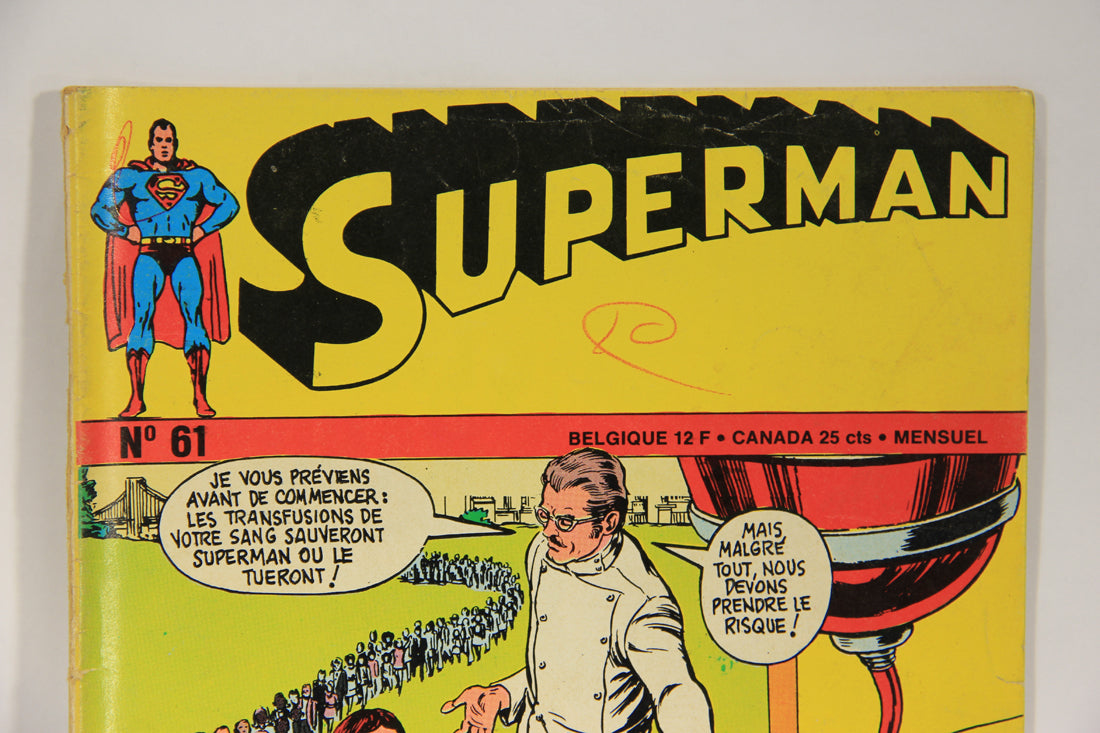 Superman No 61 Bronze Age 1972 Interpresse French Comic Book ACIDIC ODOR L019460