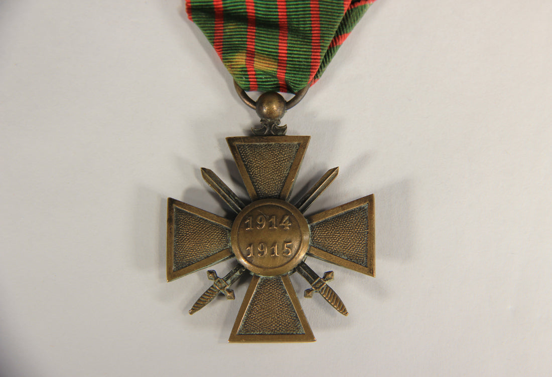 France 1915 WWI Croix De Guerre 1914-1918 - War Cross With 3 Stars - Bronze L019466