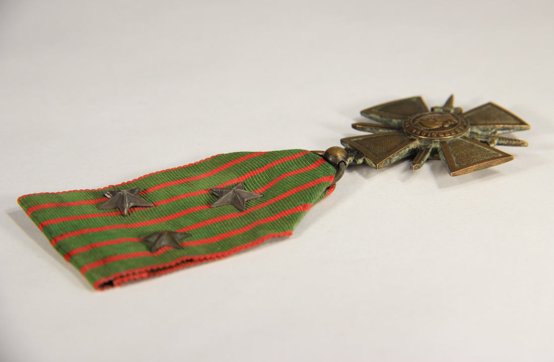 France 1915 WWI Croix De Guerre 1914-1918 - War Cross With 3 Stars - Bronze L019466