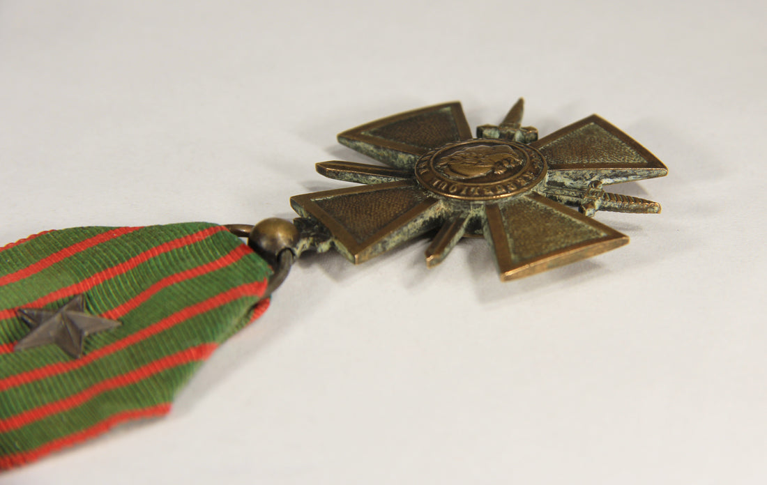 France 1915 WWI Croix De Guerre 1914-1918 - War Cross With 3 Stars - Bronze L019466