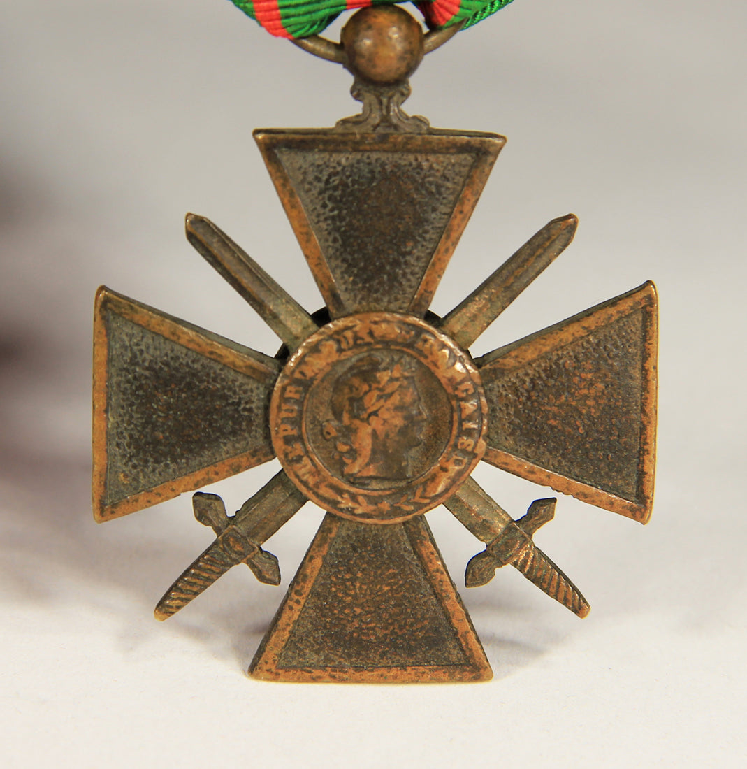 France 1915 WWI Croix De Guerre 1914-1918 - War Cross With Palm & 5 Stars - Bronze L019467
