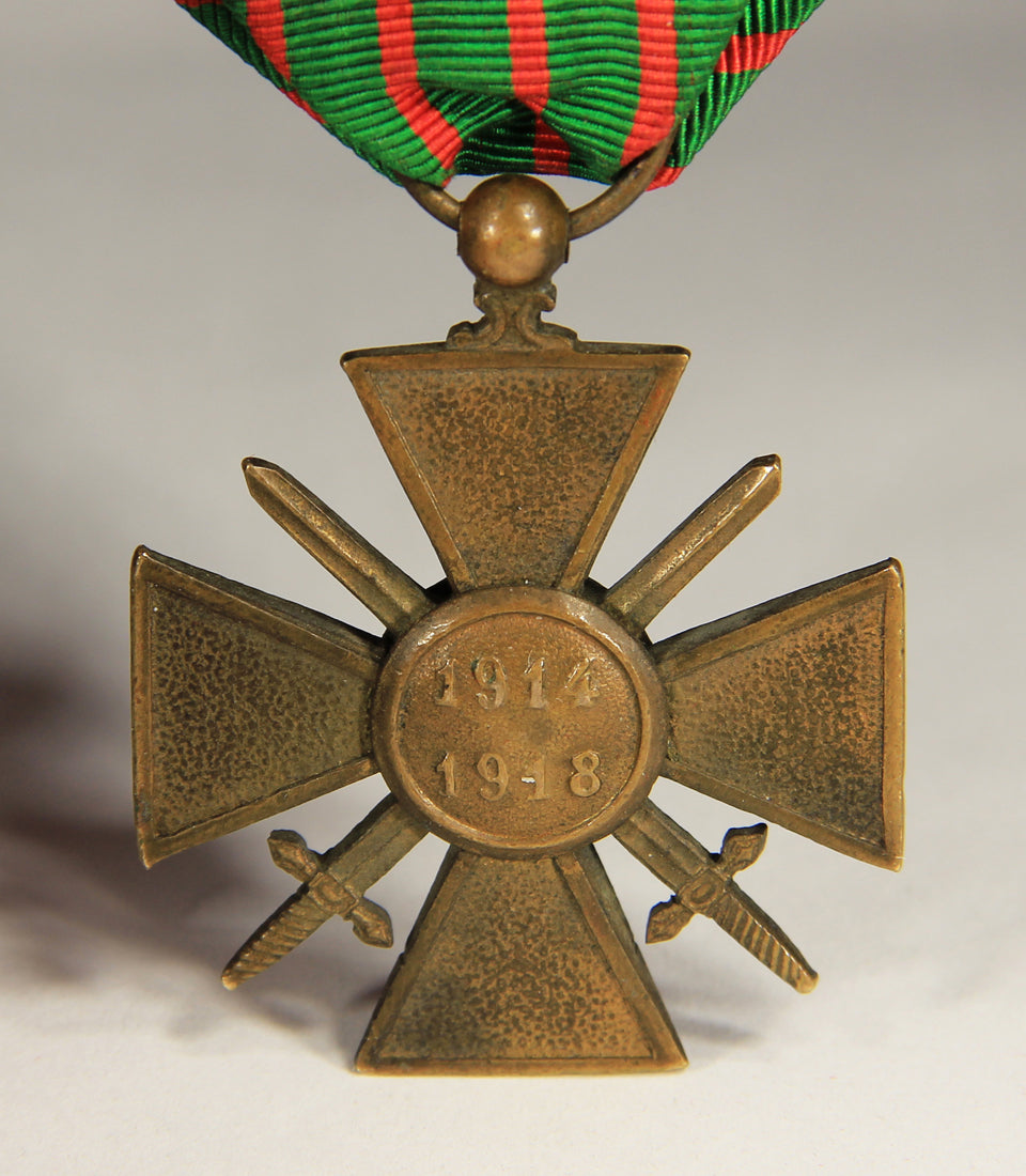 France 1915 WWI Croix De Guerre 1914-1918 - War Cross With Palm & 5 Stars - Bronze L019467