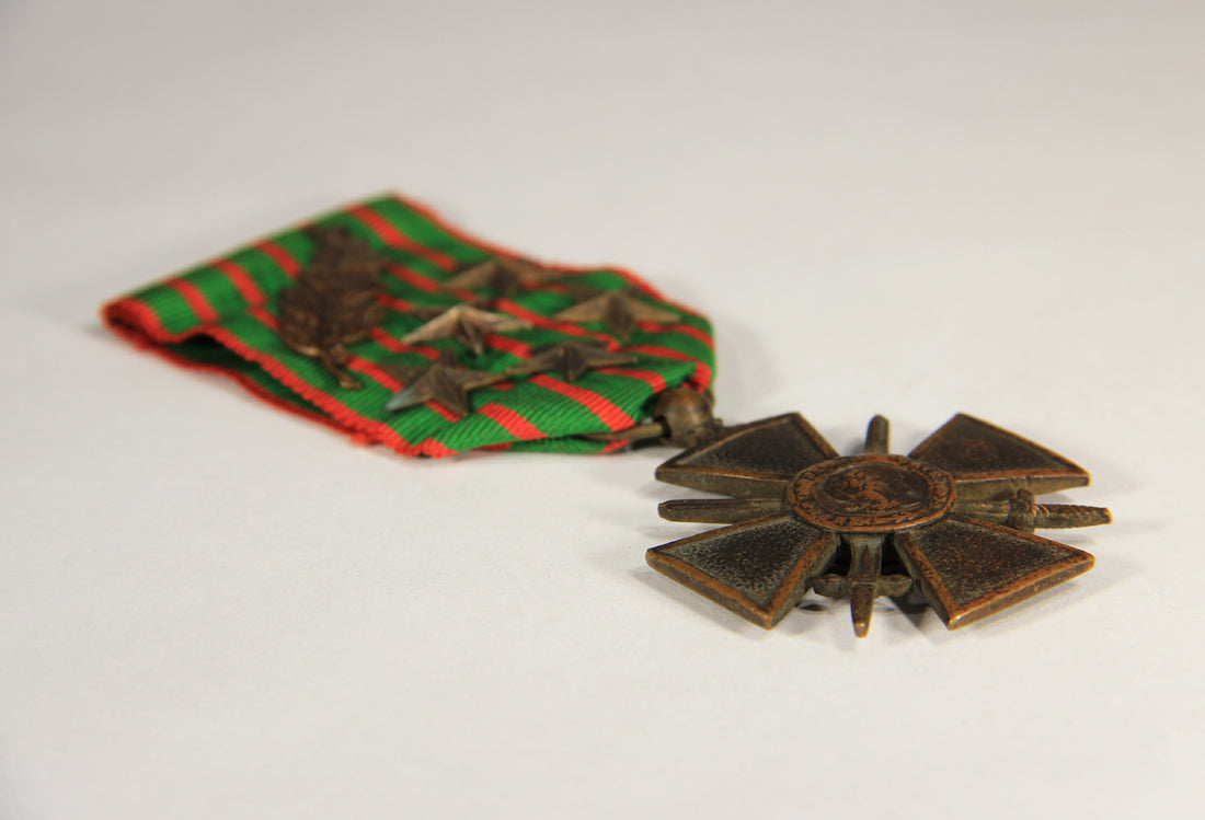 France 1915 WWI Croix De Guerre 1914-1918 - War Cross With Palm & 5 Stars - Bronze L019467