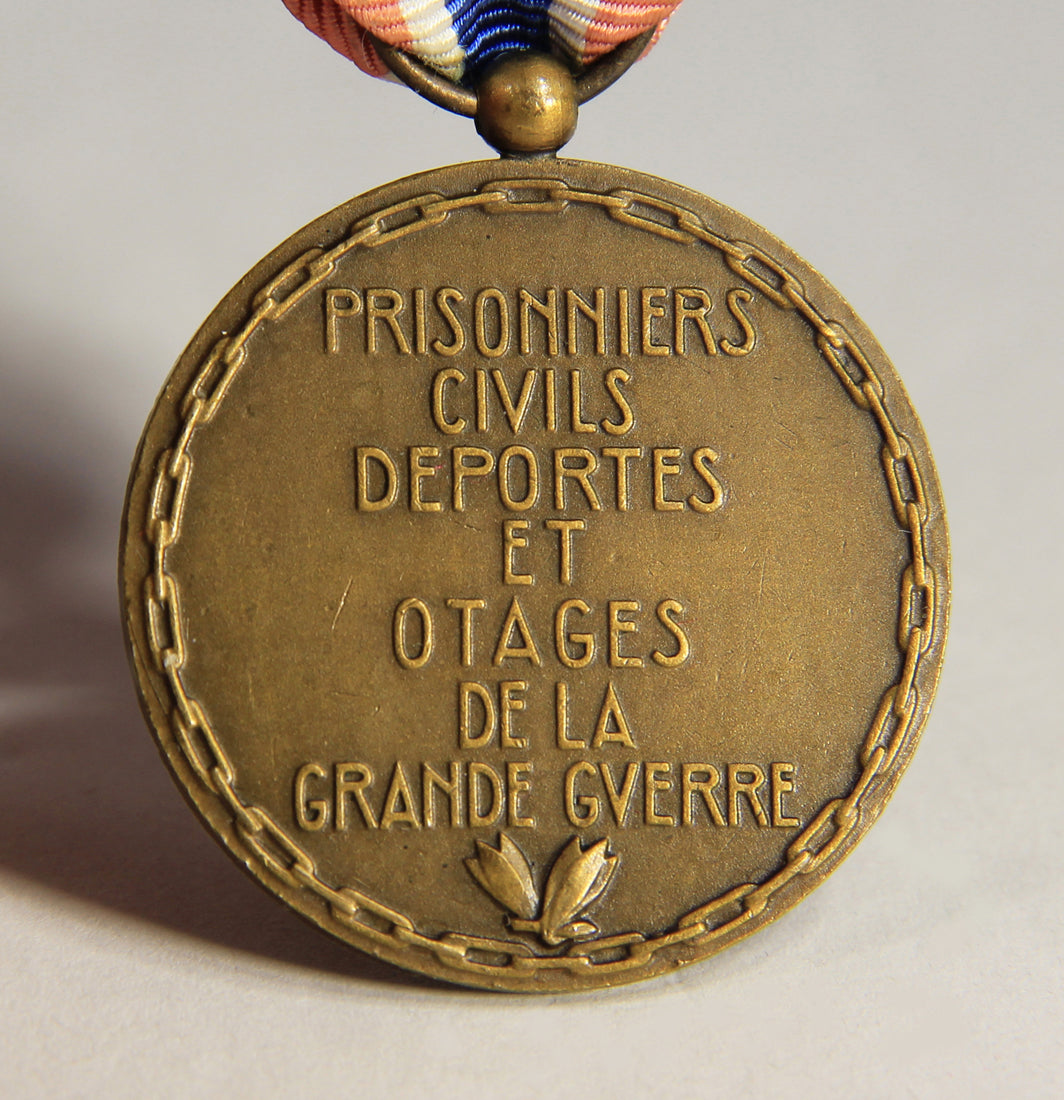 France 1936 WWI Médaille Des Prisonniers Civils, Déportés Et Otages Bronze L019481