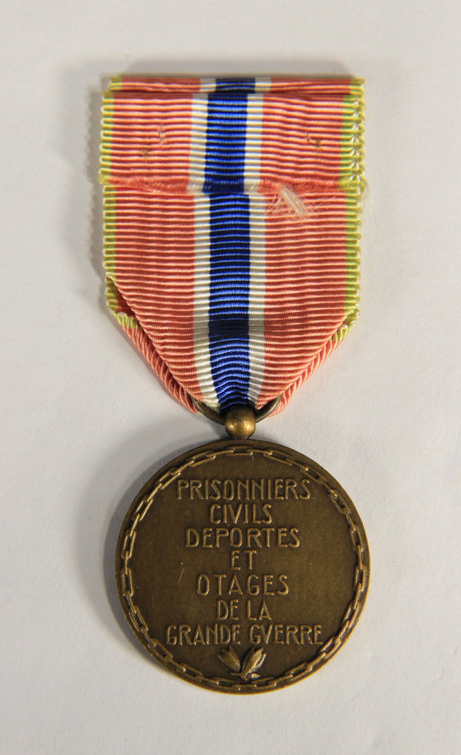 France 1936 WWI Médaille Des Prisonniers Civils, Déportés Et Otages Bronze L019481