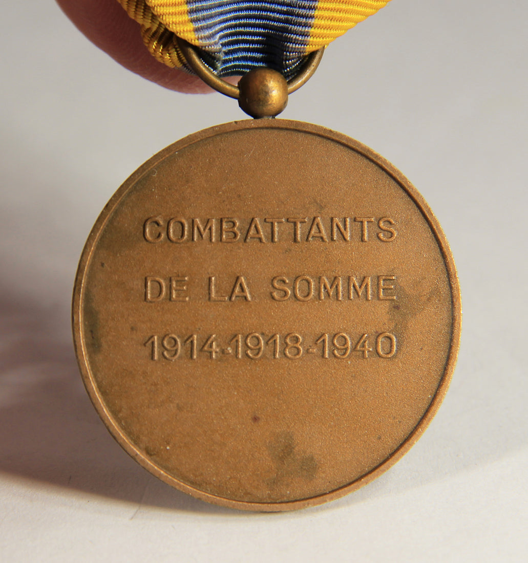 France 1956 WWI & WWII Médaille Commém. De La Bataille De La Somme - Bronze L019485