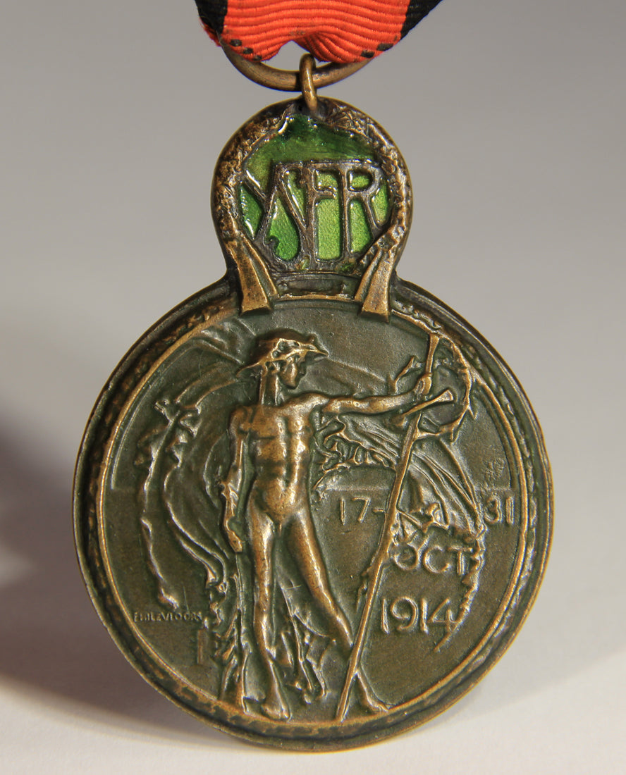 Belgium 1918 WWI Yser Medal - Médaille De L'Yser - Medaille Van De Ijser - Bronze L019495