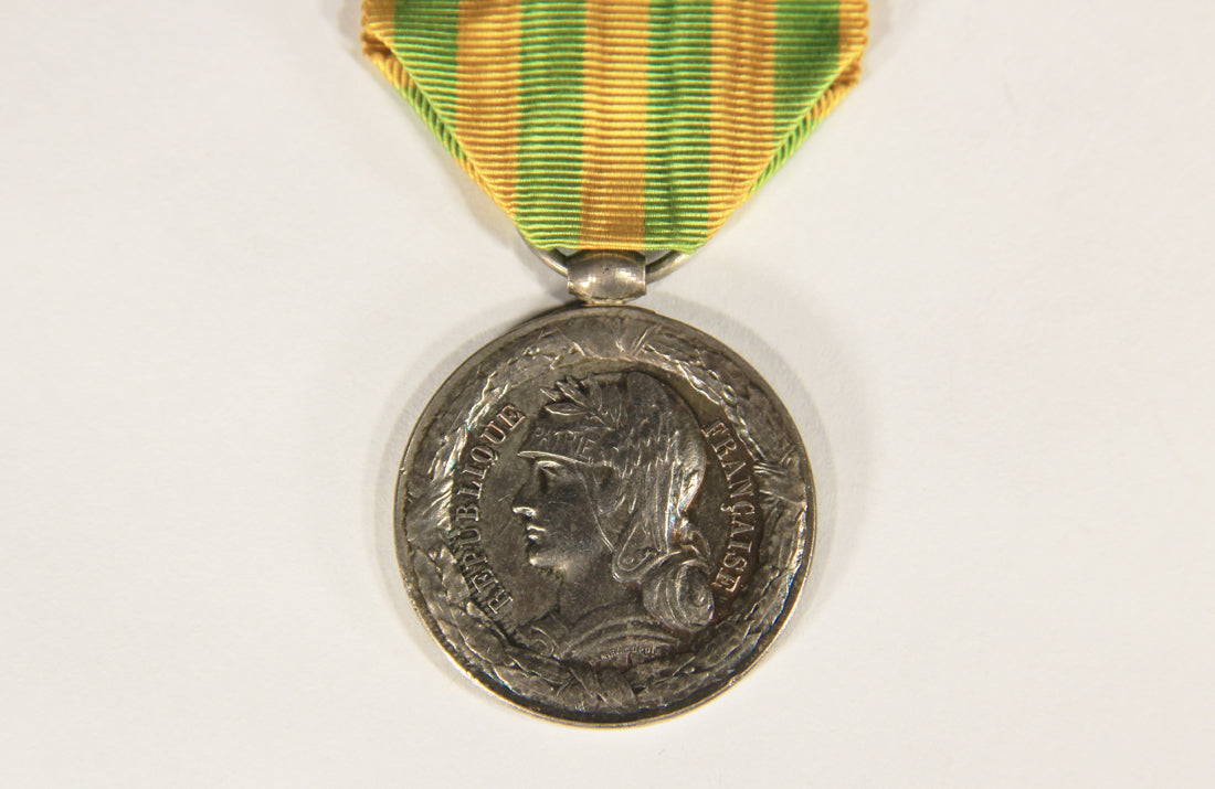 France 1885 Médaille Commémorative Du Tonkin - Armée De Terre 6 Batailles - Silver L019501