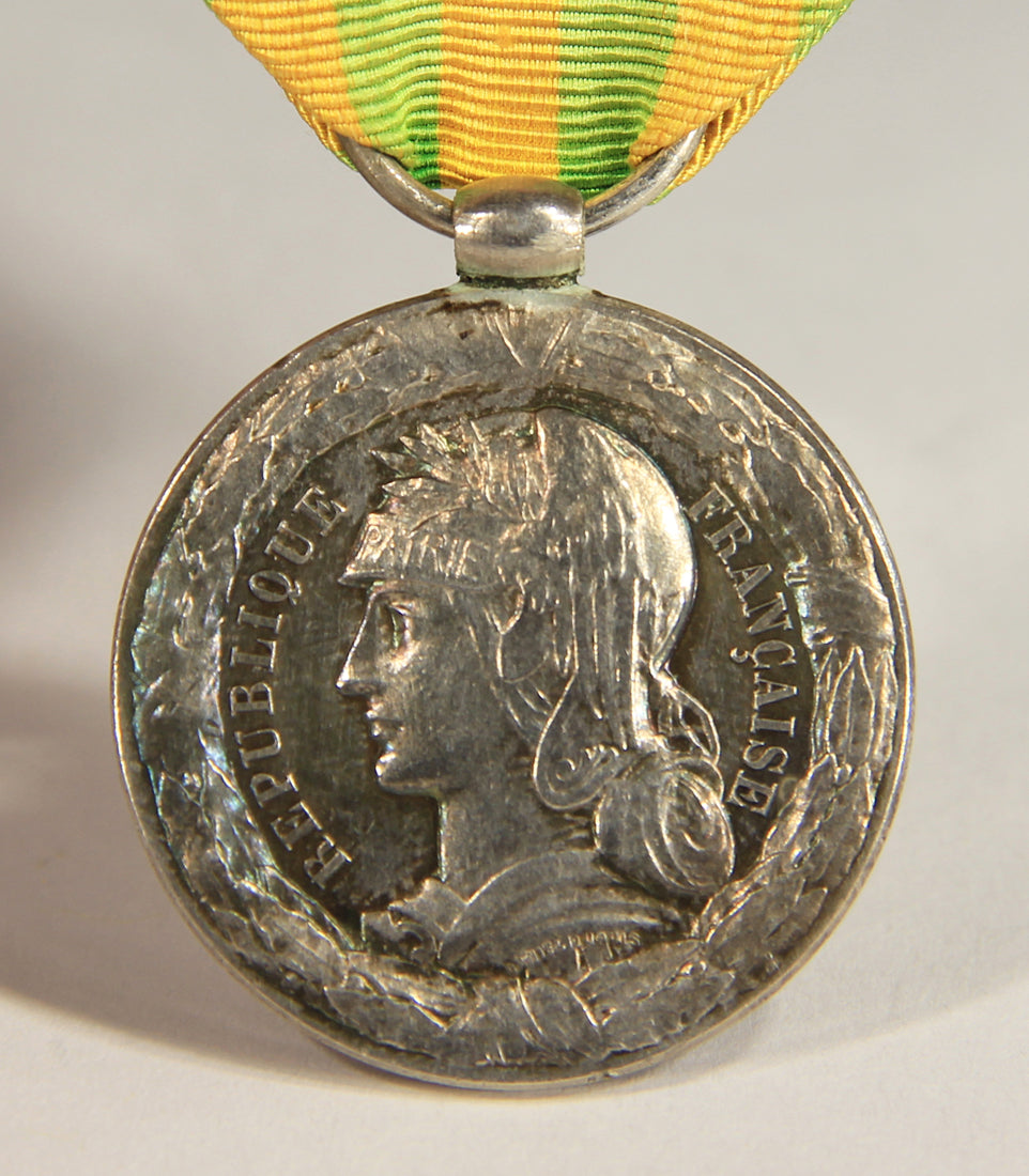 France 1885 Médaille Commémorative Du Tonkin - Troupes De Marine 7 Batailles - Silver L019502