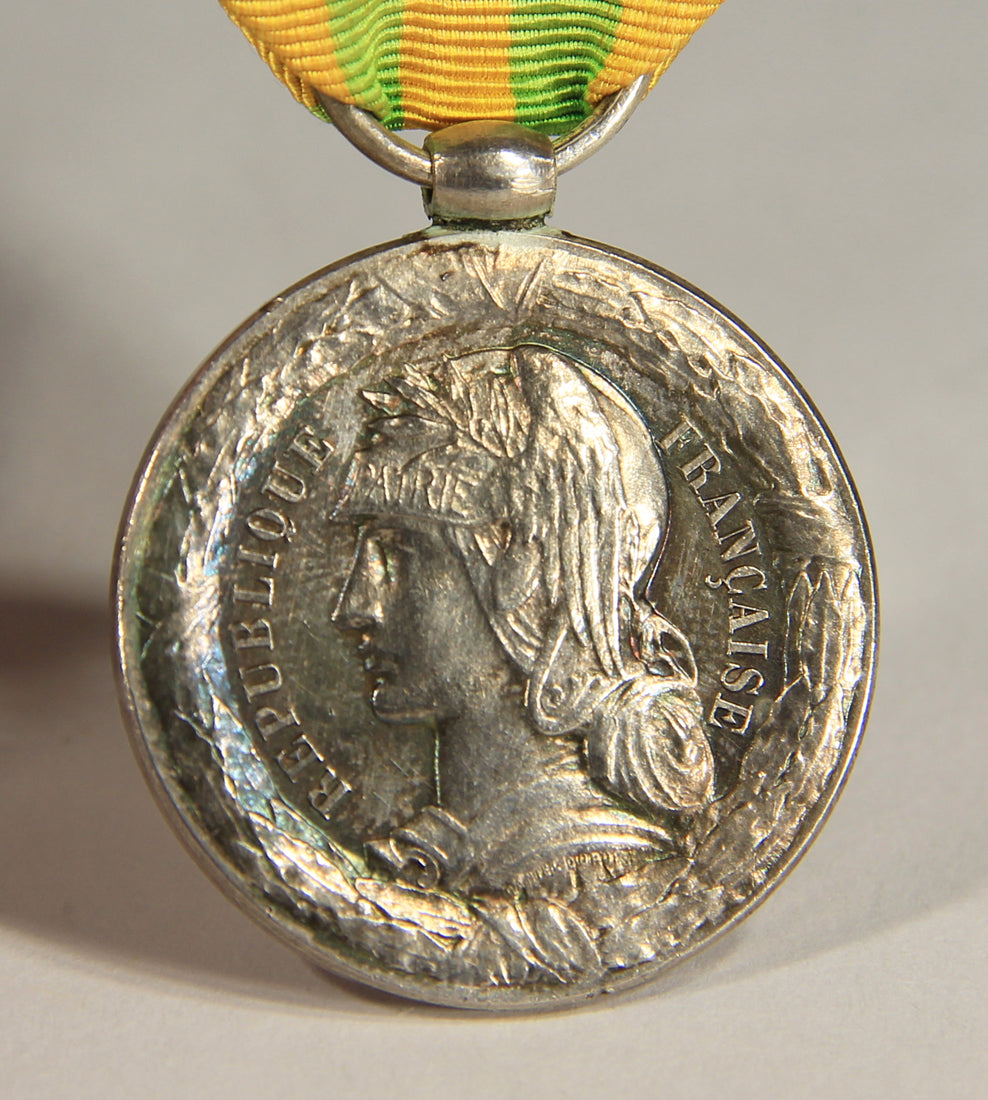 France 1885 Médaille Commémorative Du Tonkin - Troupes De Marine 7 Batailles - Silver L019502