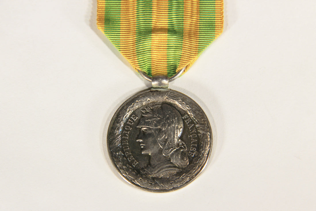 France 1885 Médaille Commémorative Du Tonkin - Troupes De Marine 7 Batailles - Silver L019502