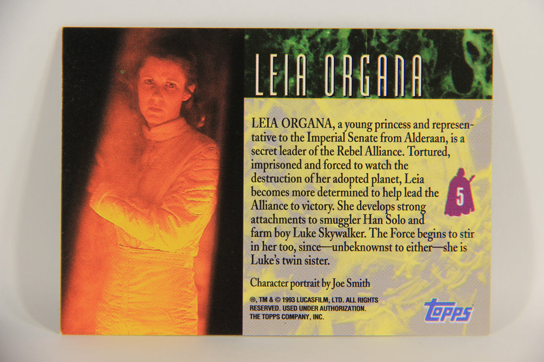 Star Wars Galaxy 1993 Topps Trading Card #5 Leia Organa Artwork ENG L019525