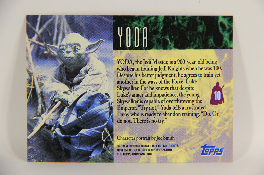 Star Wars Galaxy 1993 Topps Trading Card #10 Yoda Artwork ENG L019526