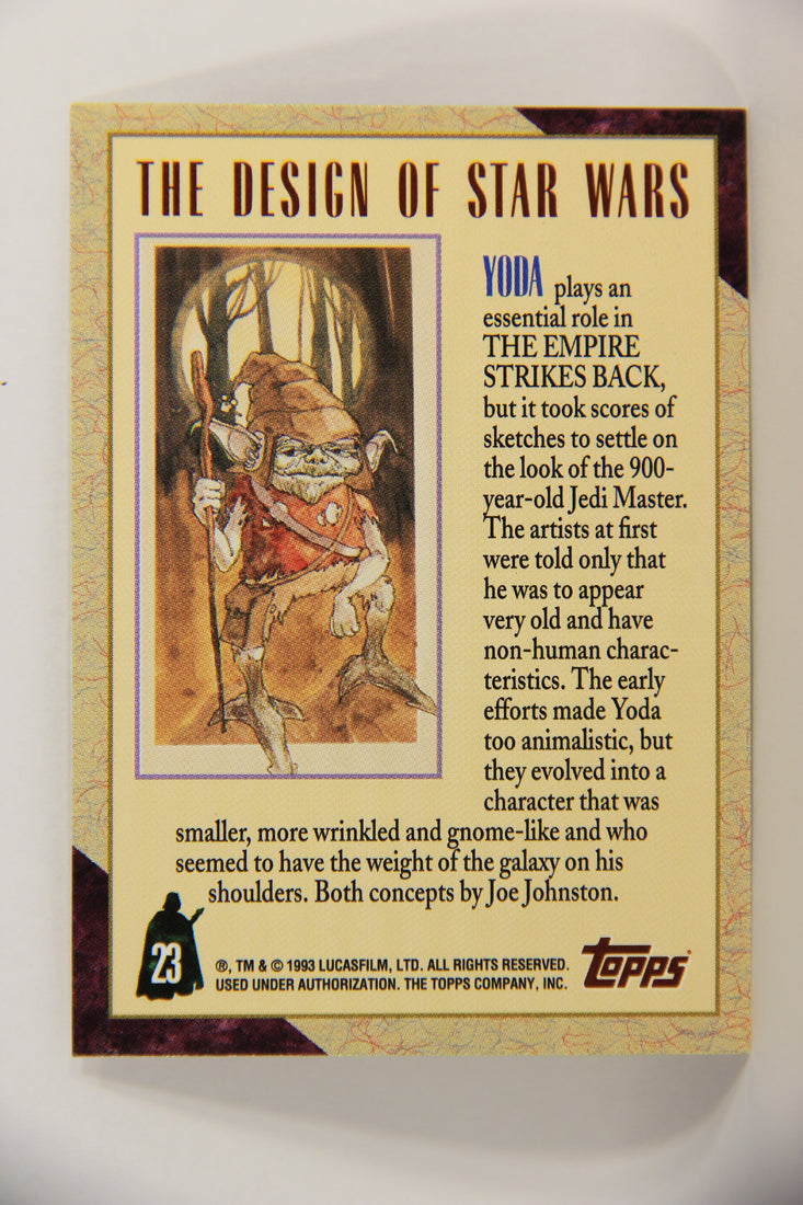 Star Wars Galaxy 1993 Topps Trading Card #23 Yoda Artwork ENG L019532