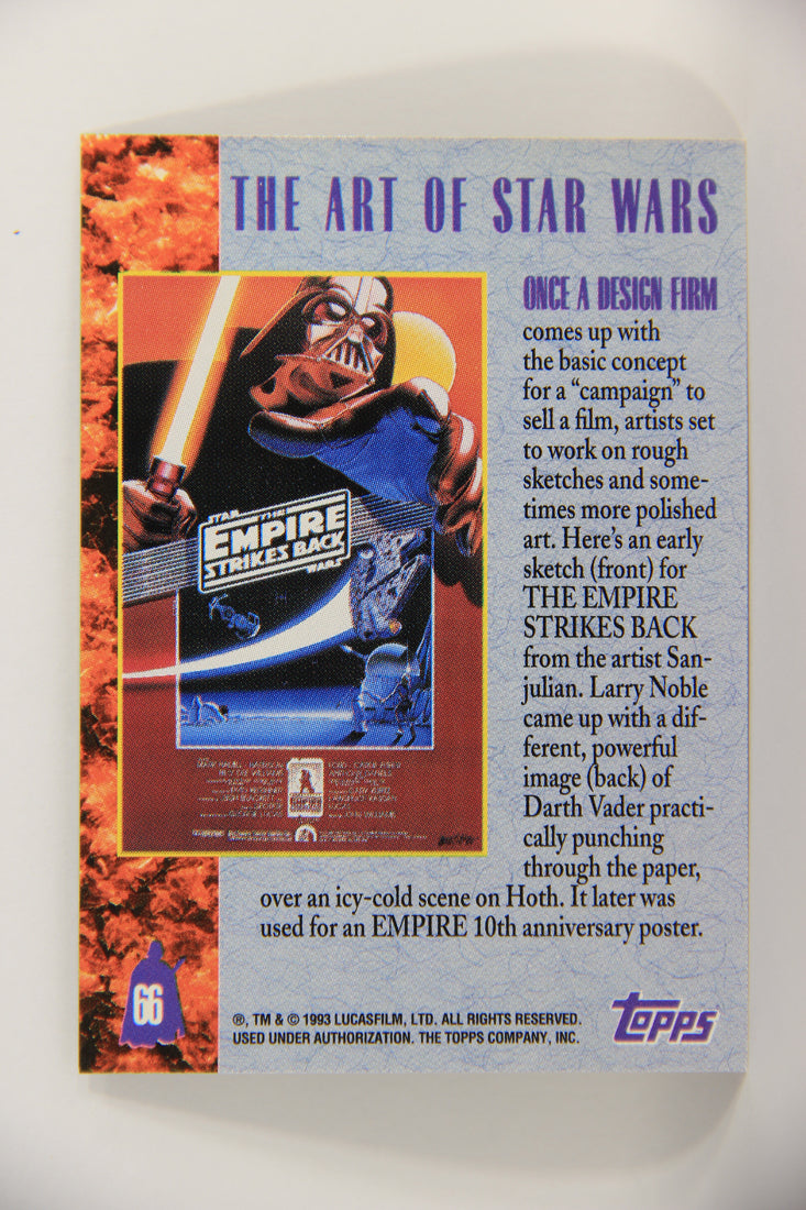 Star Wars Galaxy 1993 Topps Card #66 Early ESB Poster Sketch Artwork ENG L019549