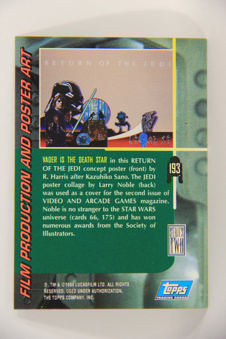 Star Wars Galaxy 1994 Topps Card #193 Vader Is The Death Star Artwork ENG L019605