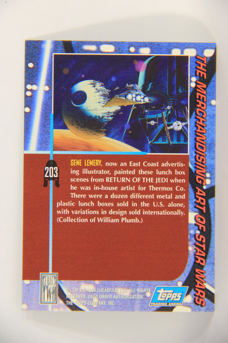 Star Wars Galaxy 1994 Topps Card #203 Luke Jedi Lunch Box Design Artwork ENG L019613