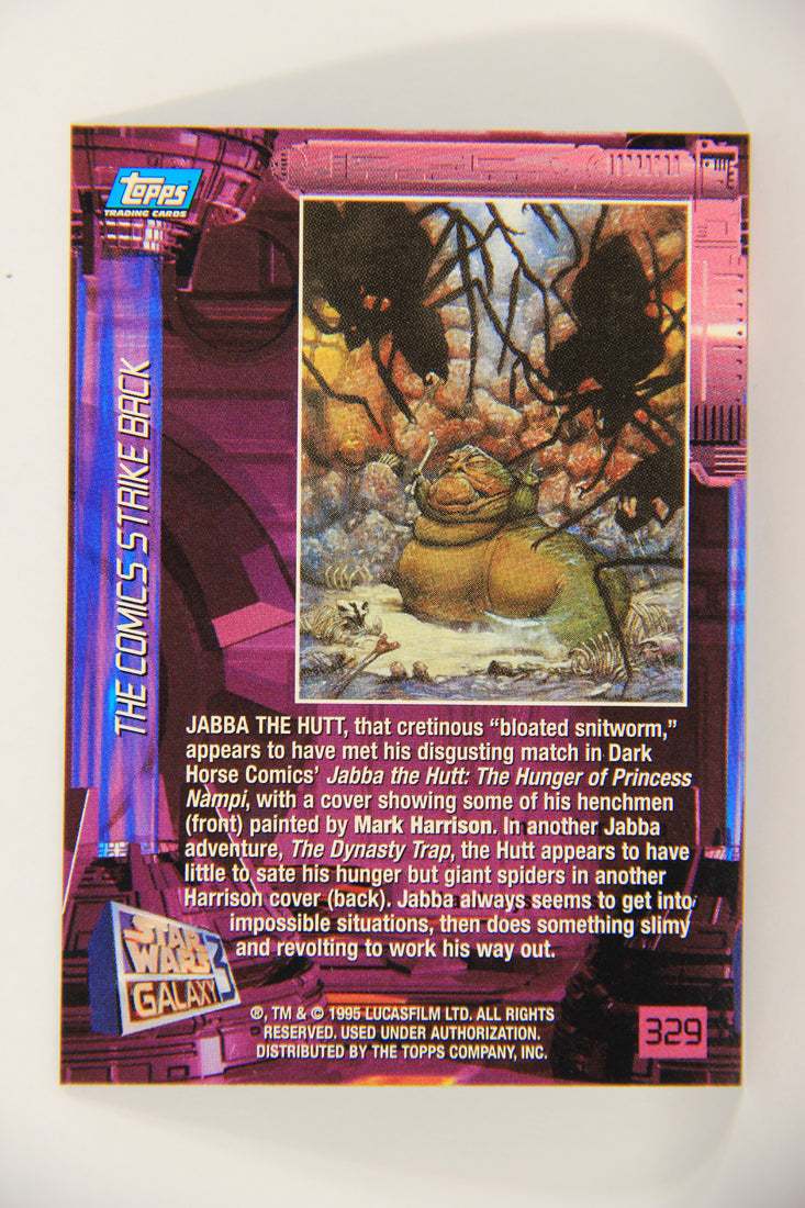 Star Wars Galaxy 1995 Topps Trading Card #329 Jabba The Hutt Artwork ENG L019691
