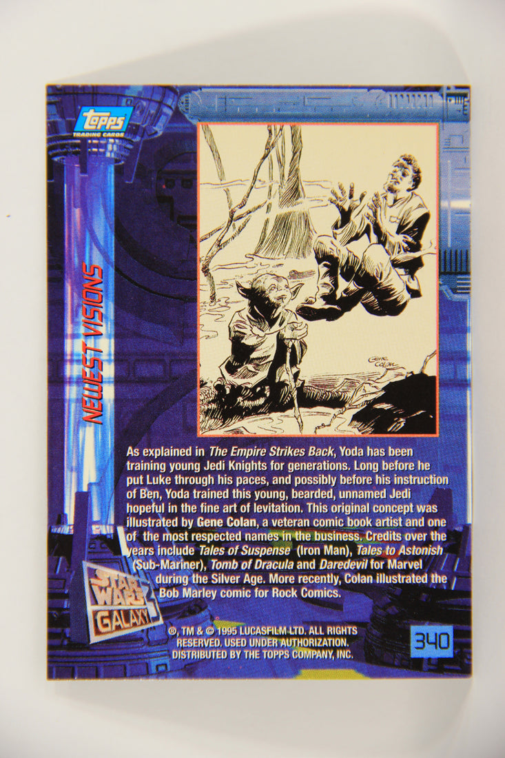 Star Wars Galaxy 1995 Trading Card #340 Yoda Training A Young Jedi Artwork ENG L019702