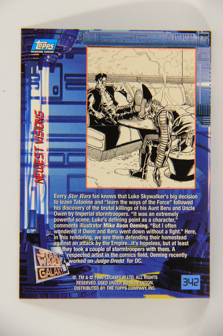 Star Wars Galaxy 1995 Trading Card #342 Defending Their Homestead Artwork L019704