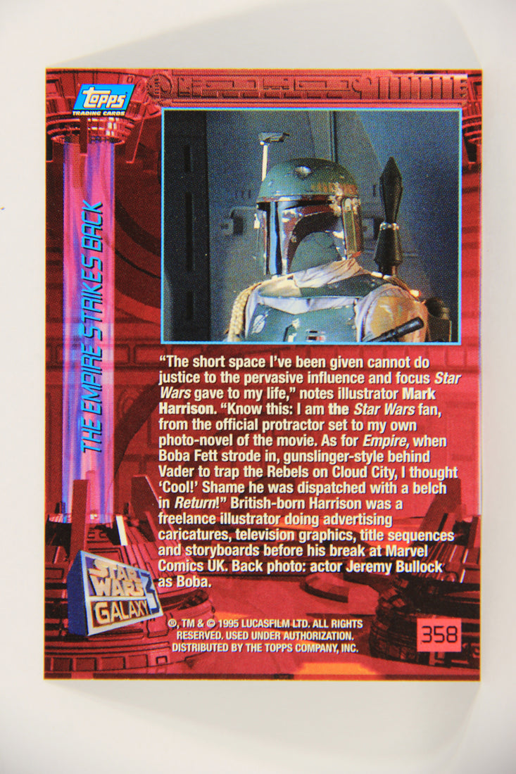Star Wars Galaxy 1995 Topps Card #358 Boba Fett Bounty Hunter Artwork ENG L019720