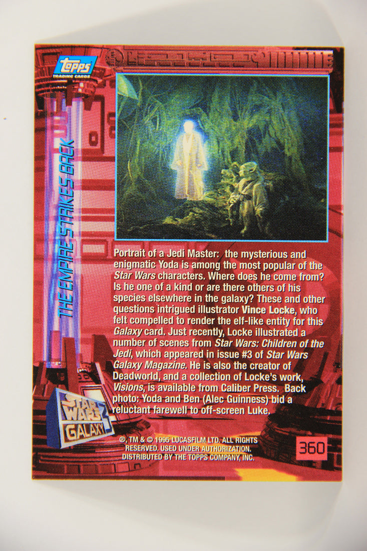 Star Wars Galaxy 1995 Topps Trading Trading Card #360 Master Yoda Artwork ENG L019722
