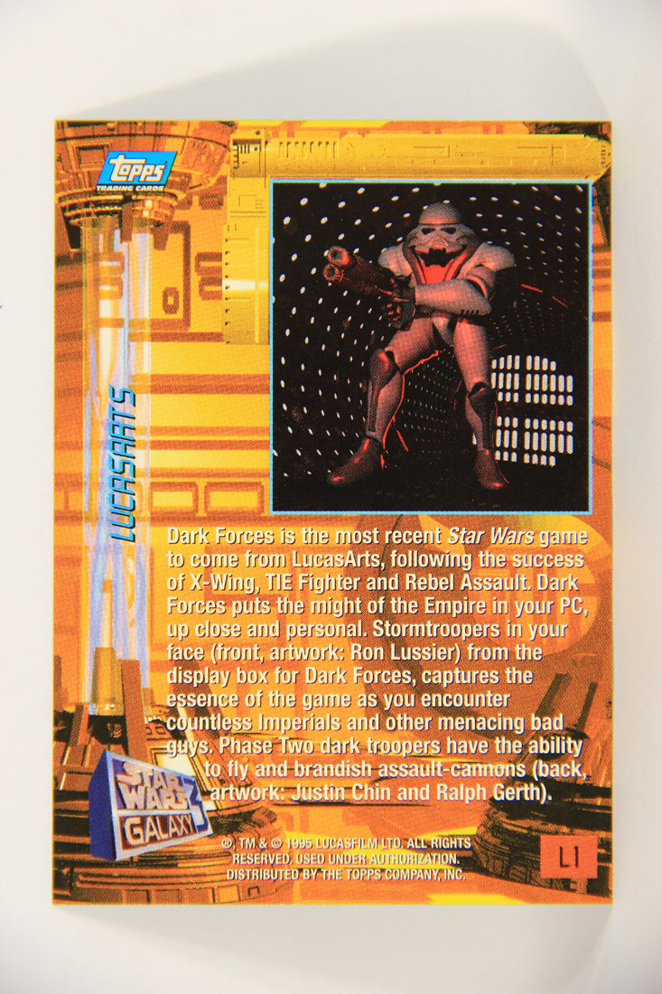 Star Wars Galaxy 1995 Card #L1 Dark Forces Stormtroopers - LucasArts Foil Artwork L019728