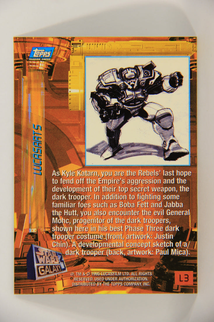 Star Wars Galaxy 1995 Trading Card #L3 Dark Trooper - LucasArts Foil Artwork L019730
