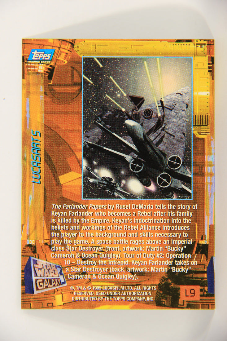 Star Wars Galaxy 1995 Topps Card #L9 The Farlander Papers - LucasArts Foil Artwork L019736