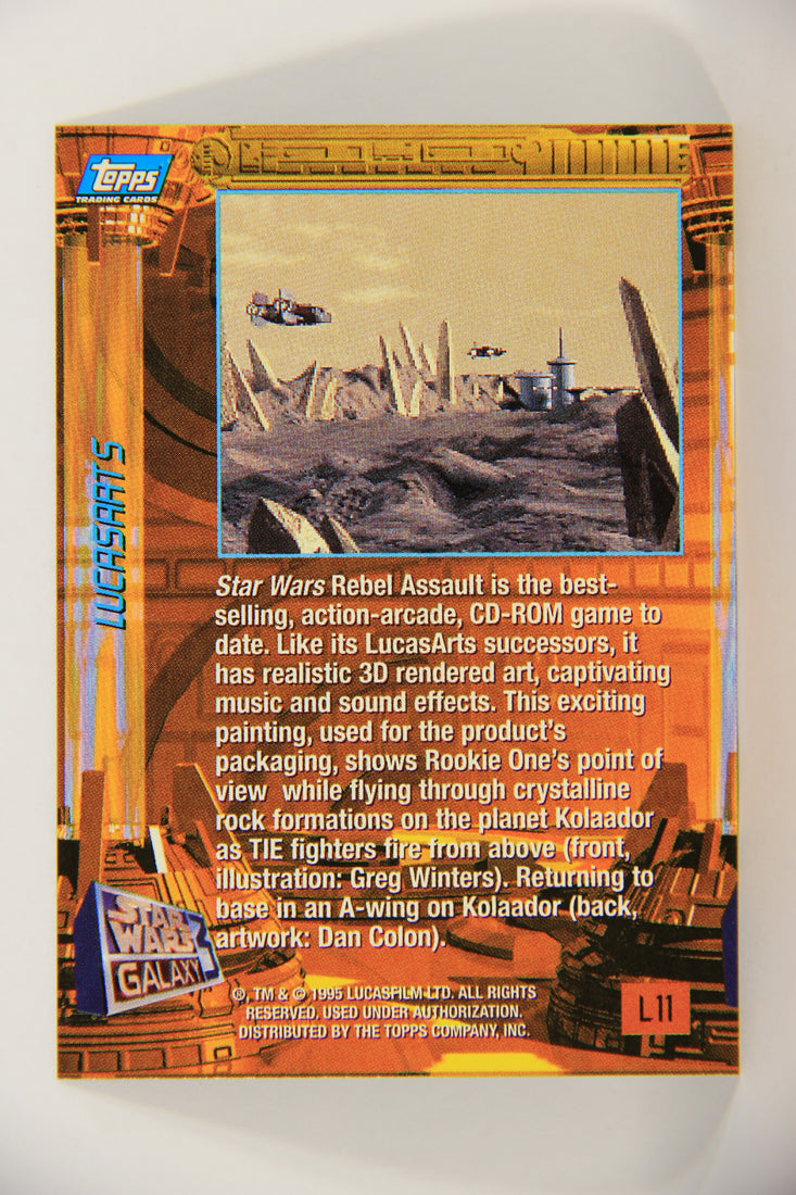 Star Wars Galaxy 1995 Topps Card #L11 Rebel Assault - LucasArts Foil Artwork L019738