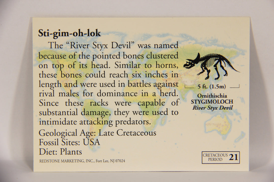 Dinosaurs The Mesozoic Era 1993 Vintage Trading Card #21 Stygimoloch ENG L019770