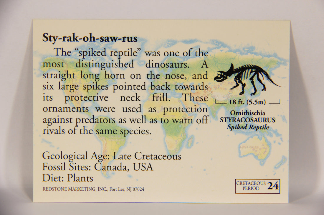 Dinosaurs The Mesozoic Era 1993 Vintage Trading Card #24 Styracosaurus ENG L019771