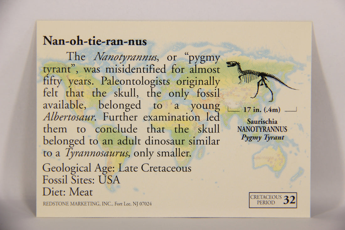 Dinosaurs The Mesozoic Era 1993 Vintage Trading Card #32 Nanotyrannus ENG L019772