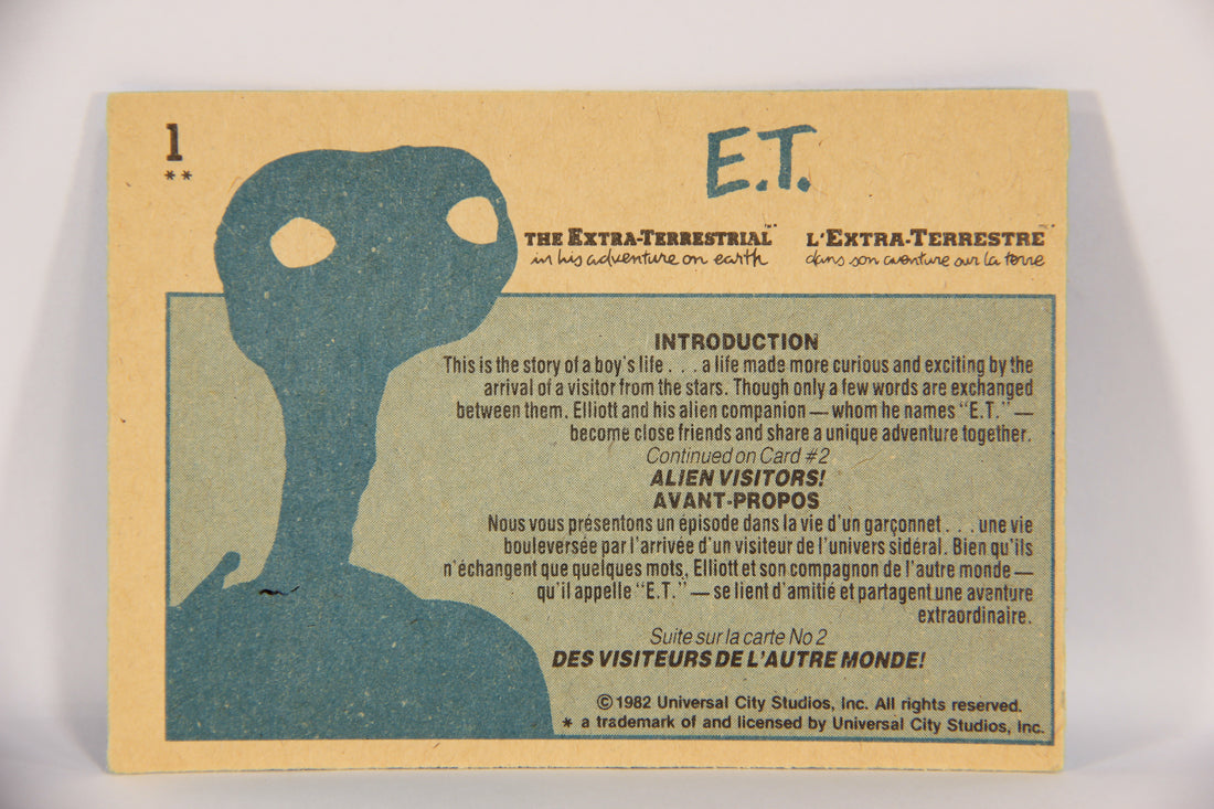 E.T. The Extra-Terrestrial 1982 Trading Card #1 E.T. The Extra-Terrestrial FR-ENG OPC L019778